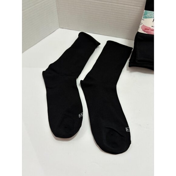 K Bell Women's Modal Roll Top Crew Socks 6 Pairs (Black, 5.5-10) - Picture 3 of 4